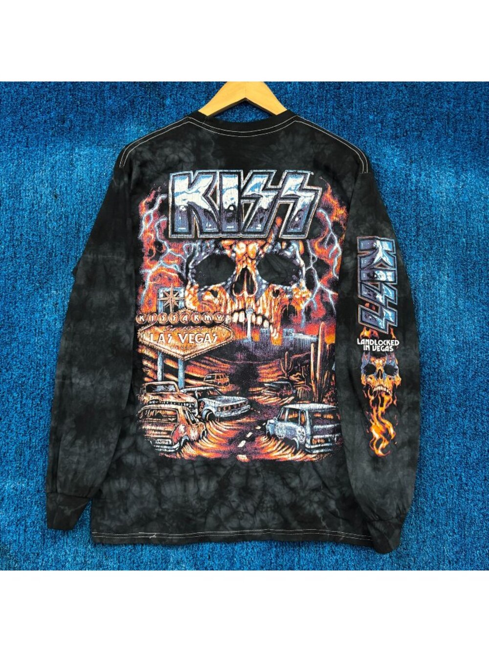 Kiss Land Locked In Vegas Rock Tie-Dye LS Shirt Size Medium